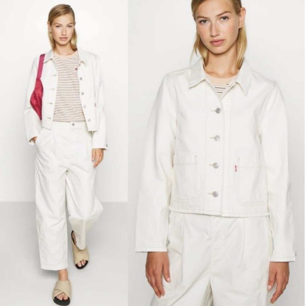 Levi's Denim Utility Chore Coat Spring Jacket M Cream